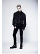 High Collar Front Chest Flounce Metal Retro Button Long Sleeve Black Gothic Shirt