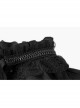 High Collar Front Chest Flounce Metal Retro Button Long Sleeve Black Gothic Shirt