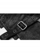 Front Leather Hasp Armor Sleeve Arm Loops Black Punk Short Jacket