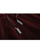 Front Classical Buttons Embroidery Cuff Back Waist Lace-Up Swallowtail Hem Wine Red Gothic Flannel Coat