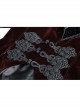 Front Classical Buttons Embroidery Cuff Back Waist Lace-Up Swallowtail Hem Wine Red Gothic Flannel Coat