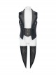 Fake Two-Piece Back Lace-Up Braid Strap Swallowtail Hem Black Gothic Flannel Coat