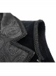 Fake Two-Piece Back Lace-Up Braid Strap Swallowtail Hem Black Gothic Flannel Coat