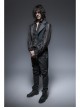Fake Two-Piece Back Lace-Up Braid Strap Swallowtail Hem Black Gothic Flannel Coat