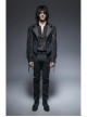 Fake Two-Piece Back Lace-Up Braid Strap Swallowtail Hem Black Gothic Flannel Coat