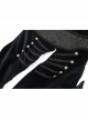 Fake Two-Piece Back Lace-Up Braid Strap Swallowtail Hem Black Gothic Flannel Coat