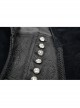 Fake Two-Piece Back Lace-Up Braid Strap Swallowtail Hem Black Gothic Flannel Coat