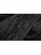 Fake Two-Piece Stand-Up Collar Front Buckle Long Sleeve Black Gothic Paisley Pattern Jacquard Long Coat