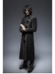 Fake Two-Piece Stand-Up Collar Front Buckle Long Sleeve Black Gothic Paisley Pattern Jacquard Long Coat