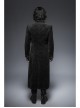 Fake Two-Piece Stand-Up Collar Front Buckle Long Sleeve Black Gothic Paisley Pattern Jacquard Long Coat