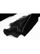 Cascade Collar Front Metal Retro Button Lace Cuff Embroidery Back Black Gothic Velvet Long Coat