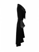 Cascade Collar Front Metal Retro Button Lace Cuff Embroidery Back Black Gothic Velvet Long Coat