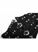 Black Front Metal Nails Metal Hasp Decoration Back Lace-Up Punk Girdle