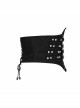 Black Front Metal Nails Metal Hasp Decoration Back Lace-Up Punk Girdle