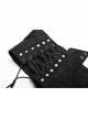 Black Front Metal Nails Metal Hasp Decoration Back Lace-Up Punk Girdle
