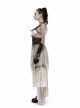 Brown Front Metal Nails Metal Hasp Decoration Back Lace-Up Punk Girdle