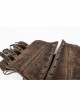 Brown Front Metal Nails Metal Hasp Decoration Back Lace-Up Punk Girdle