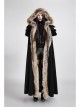 Women Black Gothic Fur Collar Wool Long Cloak
