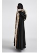 Women Black Gothic Fur Collar Wool Long Cloak