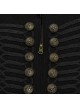 Front Ribbon Retro Metal Button Decoration Black Punk Denim Vest