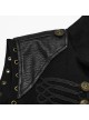 Front Ribbon Retro Metal Button Decoration Black Punk Denim Vest