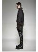High Collar Front Retro Metal Button Frill Lantern Sleeve Flare Cuff Black Punk Painting Shirt