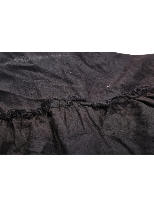 High Collar Front Retro Metal Button Frill Lantern Sleeve Flare Cuff Black Punk Painting Shirt