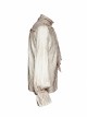 High Collar Front Retro Metal Button Frill Lantern Sleeve Flare Cuff White Punk Painting Shirt