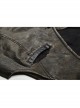 Front Retro Metal Button Back Waist Leather Hasp Brown Punk Leather Waistcoat