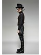 Front Retro Metal Button Back Waist Leather Hasp Brown Punk Leather Waistcoat
