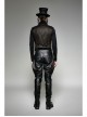 Front Retro Metal Button Back Waist Leather Hasp Brown Punk Leather Waistcoat