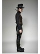 Front Retro Metal Button Back Waist Leather Hasp Brown Punk Leather Waistcoat