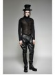 Front Retro Metal Button Back Waist Leather Hasp Brown Punk Leather Waistcoat