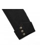 Front Chest Weave Strap Metal Retro Button Decoration Shoulder Lace-Up Long Sleeve Black Punk Coat