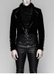 Black Gothic Woven Strap Metal Retro Button Decoration Swallowtail Hem Coat