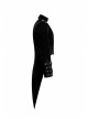 Black Gothic Woven Strap Metal Retro Button Decoration Swallowtail Hem Coat