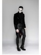 Black Gothic Woven Strap Metal Retro Button Decoration Swallowtail Hem Coat