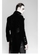 Black Gothic Woven Strap Metal Retro Button Decoration Swallowtail Hem Coat