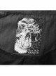 Stand-Up Collar Front Chest Retro Button Metal Buckle Leather Strap Black Punk Denim Vest