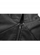 Stand-Up Collar Front Chest Retro Button Metal Buckle Leather Strap Black Punk Denim Vest