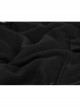 Metal Button Strap Decoration Long Sleeve Irregular Hem Black Punk Fleece Long Coat