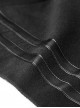 High Collar Front Metal Button Decoration Hasp Belt Big Wave Hem Black Punk Worsted Long Coat