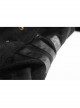 High Collar Front Metal Button Decoration Hasp Belt Big Wave Hem Black Punk Worsted Long Coat