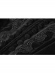 Stand-Up Collar Front Chest Decals Flare Sleeve Back Lace-Up Big Wave Hem Black Gothic Velveteen Coat
