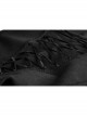Fur Collar Front Retro Metal Button Ribbon  Decoration Back Lace-Up Black Gothic Long Coat