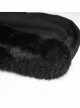 Fur Collar Front Retro Metal Button Ribbon  Decoration Back Lace-Up Black Gothic Long Coat