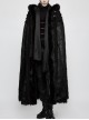 Front Metal Retro Button Decals Decoration Black Gothic Imitation Wool-Grass Cloak