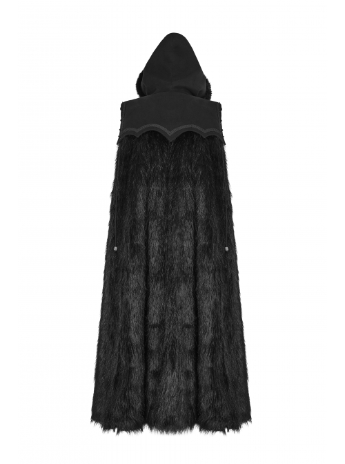 Front Metal Retro Button Decals Decoration Black Gothic Imitation Wool-Grass Cloak