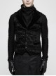 Front Retro Button Back Waist Hasp Black Gothic Jacquard Vest