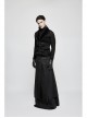 Front Retro Button Back Waist Hasp Black Gothic Jacquard Vest
